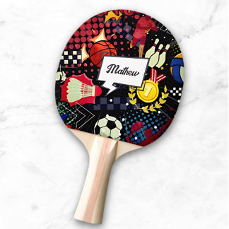 Pala De Ping Pong Deporte con estilo de historieta moderno personali