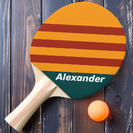 Pala De Ping Pong Deporte de vintage Tiras Verde azuladas de salpicó