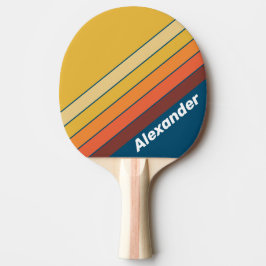 Pala De Ping Pong Deporte Océano Vibe Vintage Rayas con Nombre