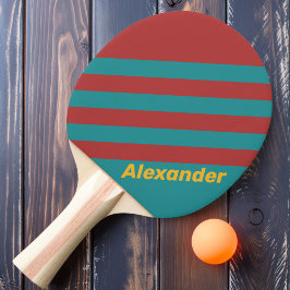 Pala De Ping Pong Deporte Rayas de Arrecife Rubí con Nombre