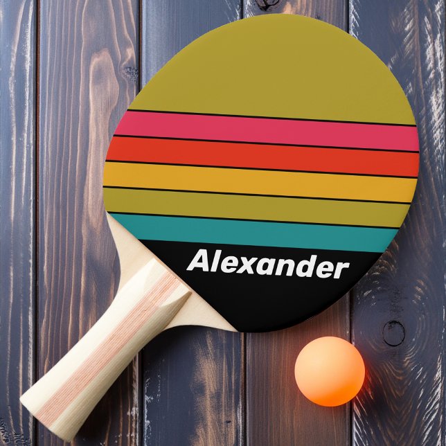 Pala De Ping Pong Deporte Retro Medianoche Arcoiris con nombre (Subido por el creador)