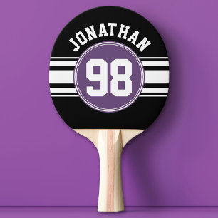 Pala De Ping Pong Deportes Jersey Black and Purple Strikes Name Numb