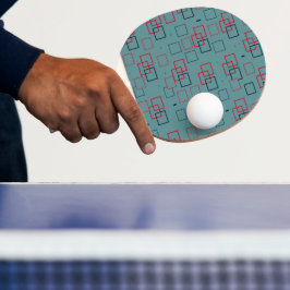 Pala De Ping Pong Descanso cuadrado rojo y Verde azulado
