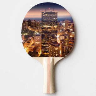 Pala De Ping Pong Descripción de Boston en la noche