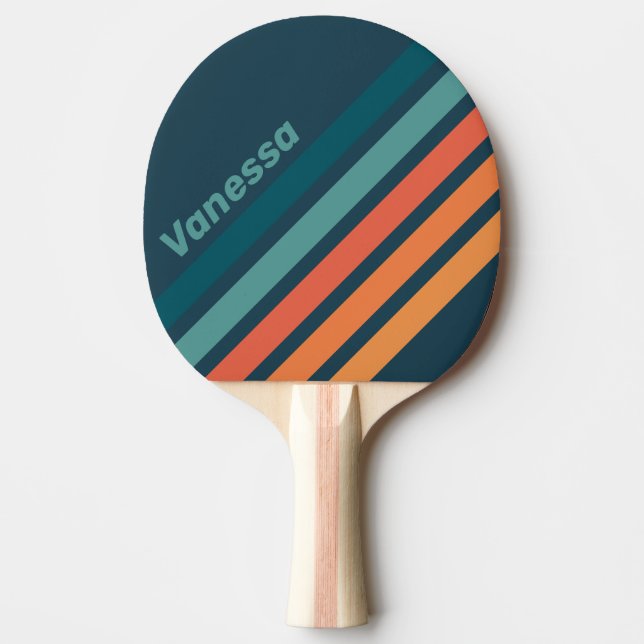 Pala De Ping Pong Desert Cactus Sunrise Angled Striping with Name (Anverso)