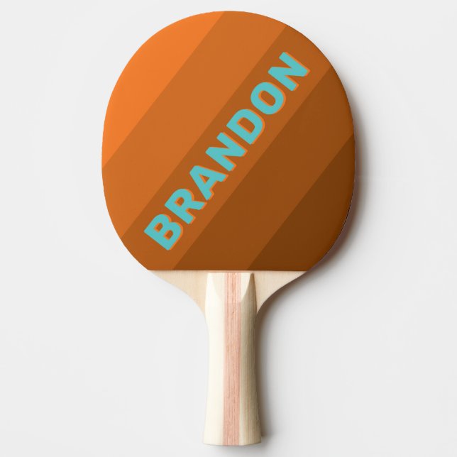 Pala De Ping Pong Desert Teal Bold Stripes with Name (Anverso)