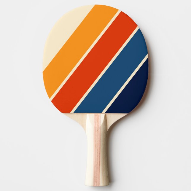 Pala De Ping Pong Desierto Retro Arcoíris Negrita Rayado (Anverso)
