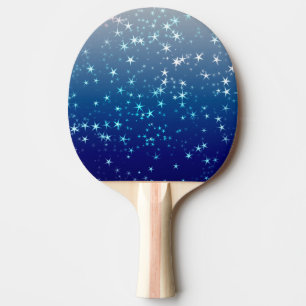 Pala De Ping Pong Destellos de Navidad Estrellas Cielo Azul