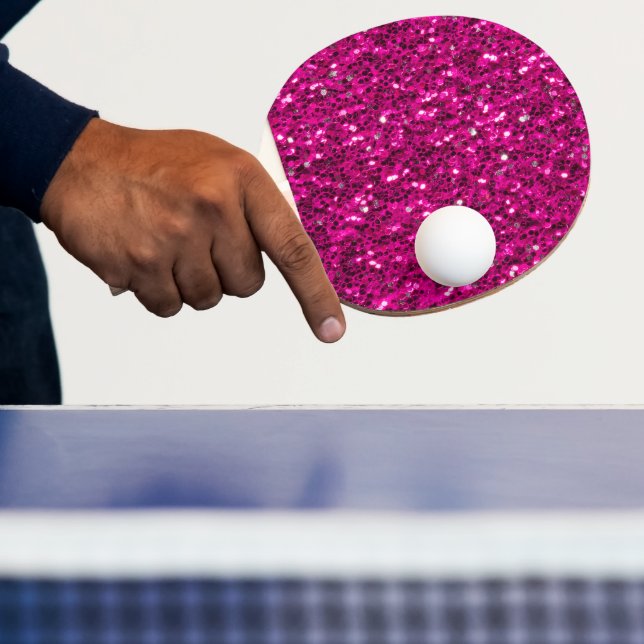 Pala De Ping Pong Destellos de purpurina rosa falso (in situ)