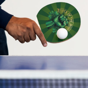 Pala De Ping Pong Día de San Patricio Suerte del Puño de Trébol Irla