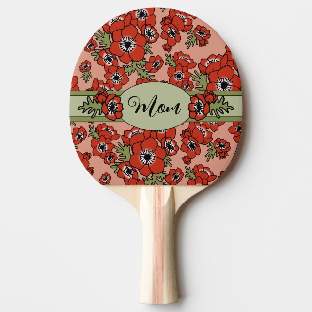 Pala De Ping Pong Día personalizado de la madre (Anverso)