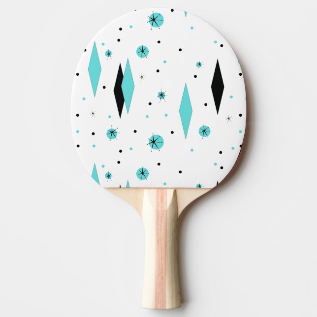 Pala De Ping Pong Diamantes turquesa retro Ping Pong Paddle (Anverso)