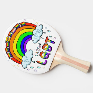 Pala De Ping Pong Dibujo animado arcoíris adorable con diversidad LG