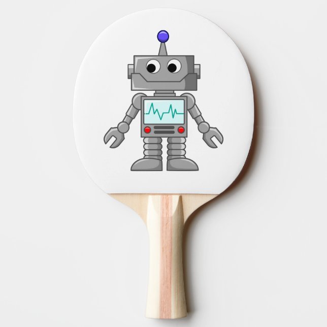 Pala De Ping Pong Dibujo animado del robot (Reverso)