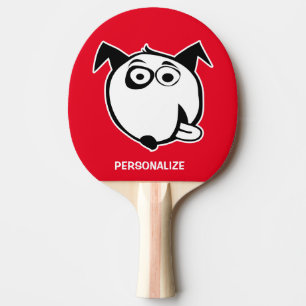 Pala De Ping Pong Dibujo animado divertido de perro con paleta de te
