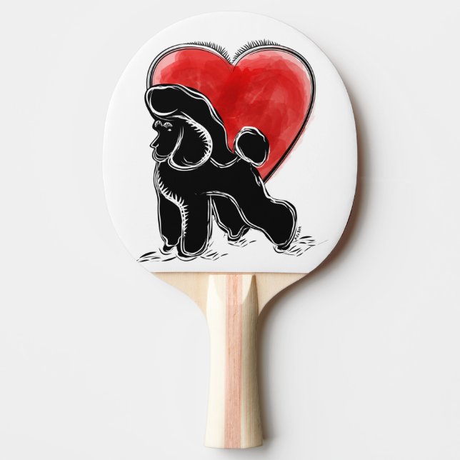 Pala De Ping Pong Dibujo de Caniche (Anverso)