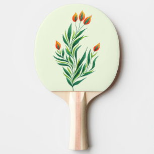 Pala De Ping Pong Dibujo de la planta de primavera Resumen del arte