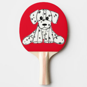 Pala De Ping Pong Dibujo de perro de peluche dálmata contorno simple