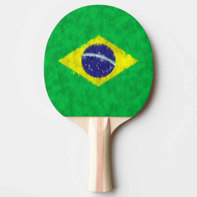 Pala De Ping Pong Dibujo de pintura al petróleo de Brasil (Anverso)