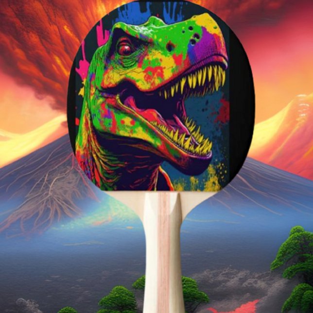 Pala De Ping Pong Dinosaur T Rex feliz (Bring your dream party to life with our selection of quality Dinosaur themed party supplies)