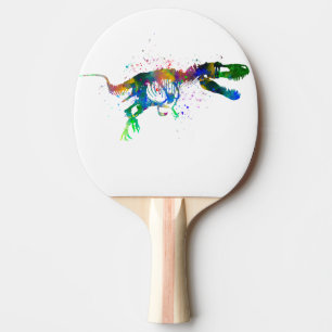 Pala De Ping Pong dinosaurio Tyrannosaurus rex silueta en acuarela