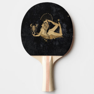 Pala De Ping Pong Diosa zodiaca Astrología de Escorpio Oro Cósmico