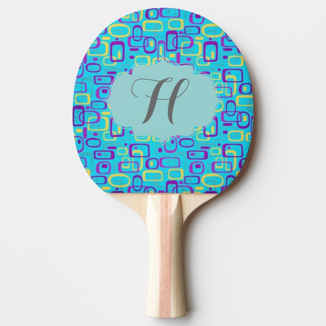 Pala De Ping Pong Diseñador Monograma Ping Pong Paddle (Anverso)