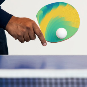 Pala De Ping Pong Diseño abstracto amarillo único