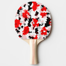 Pala De Ping Pong Diseño abstracto de camo blanco rojo