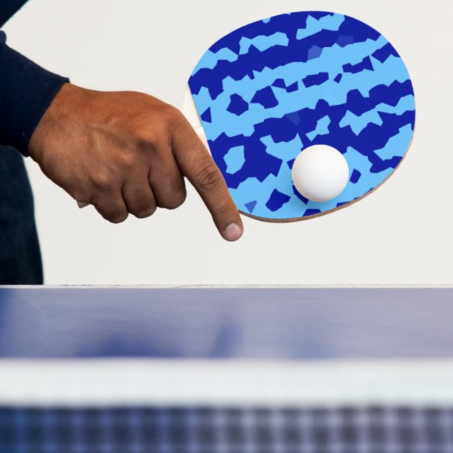 Pala De Ping Pong Diseño abstracto irregular azul cyan (in situ)