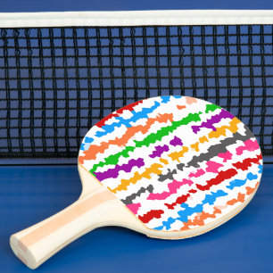 Pala De Ping Pong Diseño abstracto irregular colorido blanco