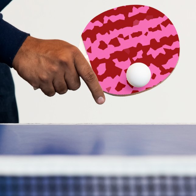 Pala De Ping Pong Diseño abstracto irregular rosa granate rojo (in situ)