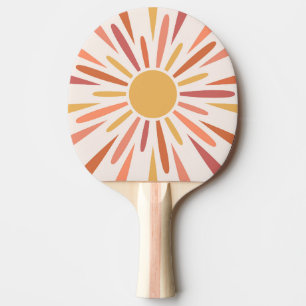 Pala De Ping Pong Diseño colorido de estilo retro para el sol