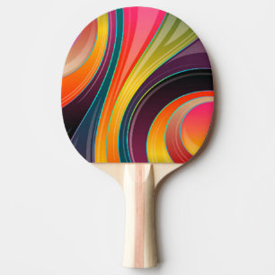 Pala De Ping Pong Diseño colorido del arco iris espiral abstracto