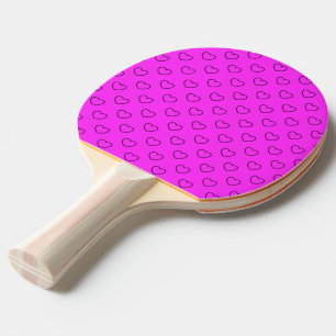 Pala De Ping Pong Diseño Corazón Negro Y Rosa
