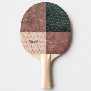 Pala De Ping Pong Diseño de 3 patrones de Iniciales Personalizadas