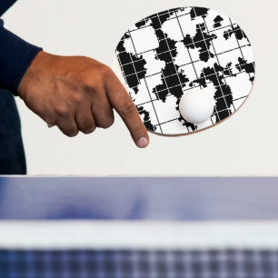 Pala De Ping Pong Diseño de arte abstracto orgánico blanco y negro