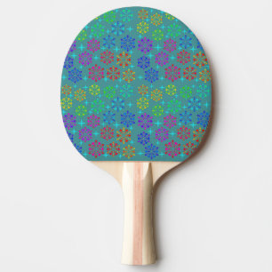 Pala De Ping Pong Diseño de Arte de Patrón Retro de la Mitad del Sig