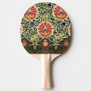 Pala De Ping Pong Diseño de Arte Floral Loto Rojo Chinoiserie de Owe