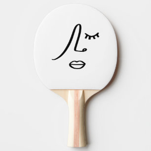 Pala De Ping Pong Diseño de arte moderno de cara abstracta minimalis