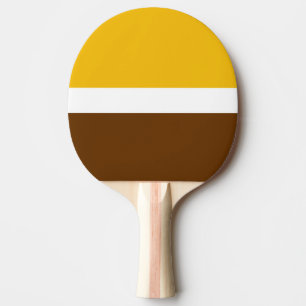 Pala De Ping Pong Diseño de bloque de color amarillo blanco marrón c