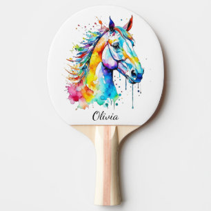 Pala De Ping Pong Diseño de cabeza de caballo colorida