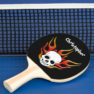 Pala De Ping Pong Diseño De Calaveras Y Flores