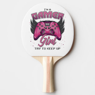 Pala De Ping Pong Diseño de Chica Gamer