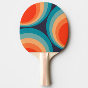 Pala De Ping Pong Diseño de círculos retro coloridos
