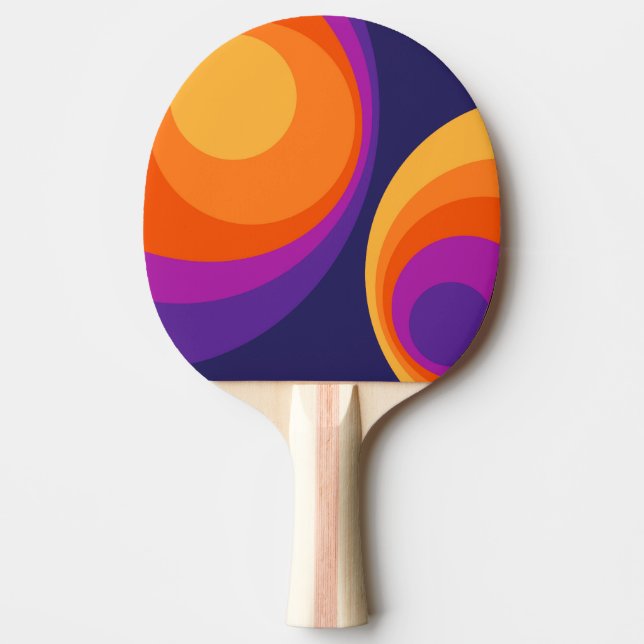Pala De Ping Pong Diseño de círculos retro coloridos (Anverso)