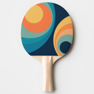 Pala De Ping Pong Diseño de círculos retro coloridos