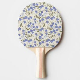Pala De Ping Pong Diseño de cottagecore azul y crema de guisantes du