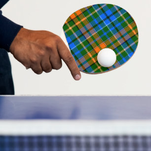 Pala De Ping Pong Diseño de cuadros escoceses verde naranja azul