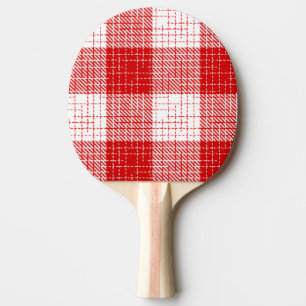 Pala De Ping Pong Diseño de cuadros rojos y blancos en negrita 